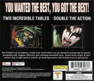 KISS Pinball (US) box cover back